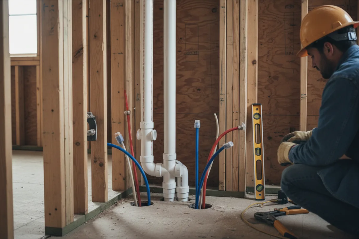 Drain and supply rough-in during Garbage Disposal Repair in Pretty Prairie